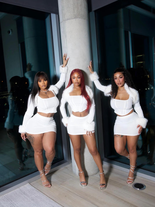 Snow Fur Trimmed Set